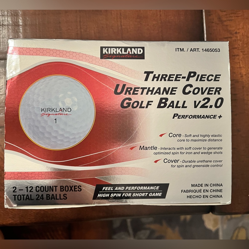 Kirkland Signature Three-Piece Urethane Cover Golf Ball v2.0 Performance +